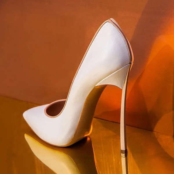 Fine 2017 Hvit Casual PU Vår Sommer Høst Vinter Høyhælte Stiletthæler Pumps