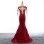 Modern / Fashion Evening Dresses  2017 Scoop Neck Appliques 3/4 Sleeve Trumpet / Mermaid Lace Formal Dresses