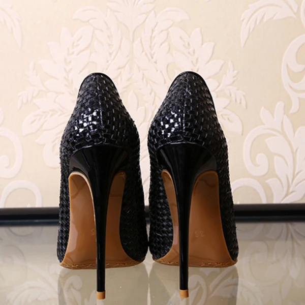Elegant 2017 10 cm / 4 inch Black Silver Office Leather Silver Summer High Heels Stiletto Heels Pumps