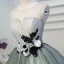 Chic / Beautiful Sage Green Cocktail Dresses 2017 A-Line / Princess Organza U-Neck Appliques Backless Embroidered Homecoming Cocktail Party Formal Dresses