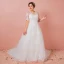 Luxe Ivoire 2018 Mariage Princesse V-Cou En Dentelle Tulle 1/2 Manches Perlage Appliques Dos Nu Été Robe De Mariée