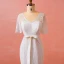 Chic / Beautiful Ivory Plus Size Chapel Train Wedding Dresses 2018 Trumpet / Mermaid V-Neck Tulle 1/2 Sleeves Appliques Pierced Wedding
