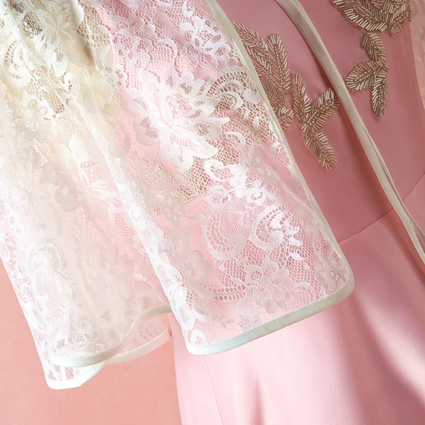 Chic / Beautiful Candy Pink Plus Size Evening Dresses 2018 A-Line / Princess With Shawl V-Neck Charmeuse Beading Crystal Evening Party Formal Dresses