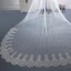 Simple Blanche Cathedral Train Mariage Tulle Dos Nu En Dentelle Voile De Mariée 2018