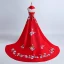 Chinese style Red Chapel Train Evening Dresses  2018 Trumpet / Mermaid Charmeuse Appliques Backless Halter Evening Party Formal Dresses