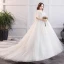 Schöne Weiß Übergröße Brautkleider / Hochzeitskleider 2019 A Linie Tülle Spitze V-Ausschnitt Applikationen Rückenfreies Kapelle-Schleppe Hochzeit