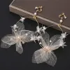 Flower Fairy Cinderella White Earrings Headpieces 2019 Butterfly Flower Wedding Prom Evening Party Handmade  Accessories