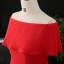 Simple Rouge Grande Taille Robe De Soirée 2020 Trompette / Sirène De l'épaule Fermeture éclair Couleur Unie Sans Manches Dos Nu Train De Balayage Soirée Robe De Ceremonie