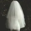 Romantique Ivoire Courte Voile De Mariée 2020 Tulle Perlage Perle Mariage