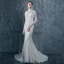 Vintage / Originale Ivoire Dentelle Robe De Mariée 2017 Trompette / Sirène Col Haut Manches Longues Dos Nu Laçage Tribunal Train