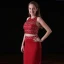 Sparkly 2 Piece Burgundy Evening Dresses  2017 Trumpet / Mermaid Halter Sleeveless Beading Crystal Rhinestone Satin Chiffon Backless Formal Dresses