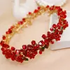 Chic / Beautiful Red Bridal Jewelry 2017 Beading Rhinestone Metal Wedding Prom Accessories