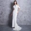 Classic Elegant White Evening Dresses  2018 Trumpet / Mermaid Halter Backless Evening Party Formal Dresses