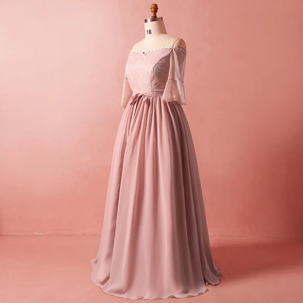 Classique Élégant Rougissant Rose 2018 Grande Taille Robe De Soirée Princesse Bustier En Dentelle Tulle Bretelles croisées Appliques Dos Nu Été 1/2 Manches Soirée Robe De Ceremonie