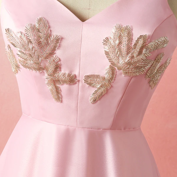 Chic / Beautiful Candy Pink Plus Size Evening Dresses 2018 A-Line / Princess With Shawl V-Neck Charmeuse Beading Crystal Evening Party Formal Dresses