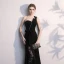 Modern / Fashion Black Evening Dresses  2017 Trumpet / Mermaid One-Shoulder Backless Beading Polyester Evening Party Formal Dresses