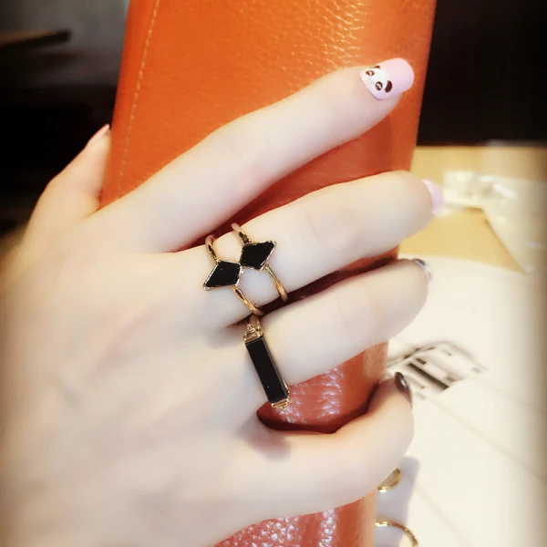 Mode Guld Damast Ringar Set Metall Informell 5-delat Ringar 2019 Tillbehör