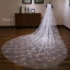 Glitter Bling Bling Witte Tule Glans Kerk Chapel Train Bruidssluier 2019