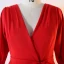Klassisch Elegante Rot Übergröße Abendkleider 2020 A Linie V-Ausschnitt Chiffon Einfarbig Schaltflächen Lange Ärmel Knielang Kurze Abend Festliche Kleider
