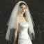 Romantique Ivoire Courte Voile De Mariée 2020 Tulle Perlage Perle Mariage