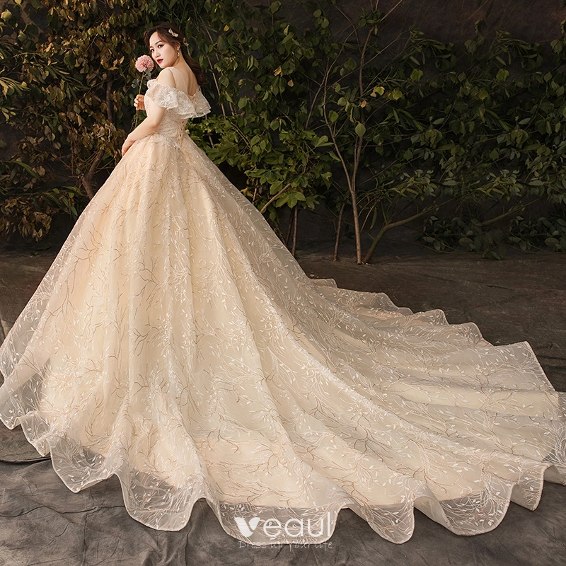 Veaul Sparkly Gold Glitter Wedding Veils 2019