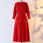 Klassisch Elegante Rot Übergröße Abendkleider 2020 A Linie V-Ausschnitt Chiffon Einfarbig Schaltflächen Lange Ärmel Knielang Kurze Abend Festliche Kleider