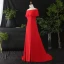 Simple Rouge Grande Taille Robe De Soirée 2020 Trompette / Sirène De l'épaule Fermeture éclair Couleur Unie Sans Manches Dos Nu Train De Balayage Soirée Robe De Ceremonie