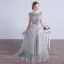 Affordable Bridesmaid Dresses 2017 A-Line / Princess Short Sleeve Backless Pearl Tulle Sash Floor-Length / Long Wedding Party Dresses