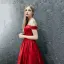 Simple Rouge Robe De Soirée 2017 Princesse De l'épaule Dos Nu Volants Satin Faux Diamant Robe De Ceremonie Chapel Train