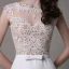 Modern / Fashion White Trumpet / Mermaid Beach Chiffon Wedding Dresses 2017 Scoop Neck Sleeveless Pearl Appliques Lace Sweep Train