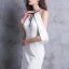 Classic Elegant White Evening Dresses  2018 Trumpet / Mermaid Halter Backless Evening Party Formal Dresses