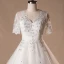 Luxe Ivoire 2018 Mariage Princesse V-Cou En Dentelle Tulle 1/2 Manches Perlage Appliques Dos Nu Été Robe De Mariée