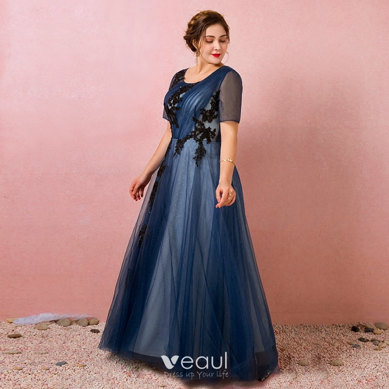 Plus size navy blue evening dresses sale