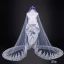 Chic / Beautiful White Wedding Tulle Lace Appliques Cathedral Train Wedding Veils 2018