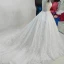 Sparkly Bling Bling White Chapel Train Wedding 2018 U-Neck Tulle Glitter Beading Crystal Sequins Ball Gown Wedding Dresses