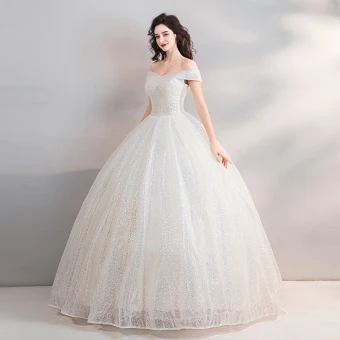 Sparkly Bling Bling White Floor Length Long Wedding 2018 Starry Sky Tulle Strapless Backless Beading Sequins Ball Gown Wedding Dresses