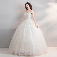 Brillante Bling Bling Blanco Largos Boda 2018 Cielo Estrellado Tul Sin Tirantes Sin Espalda Rebordear Lentejuelas Ball Gown Vestidos De Novia