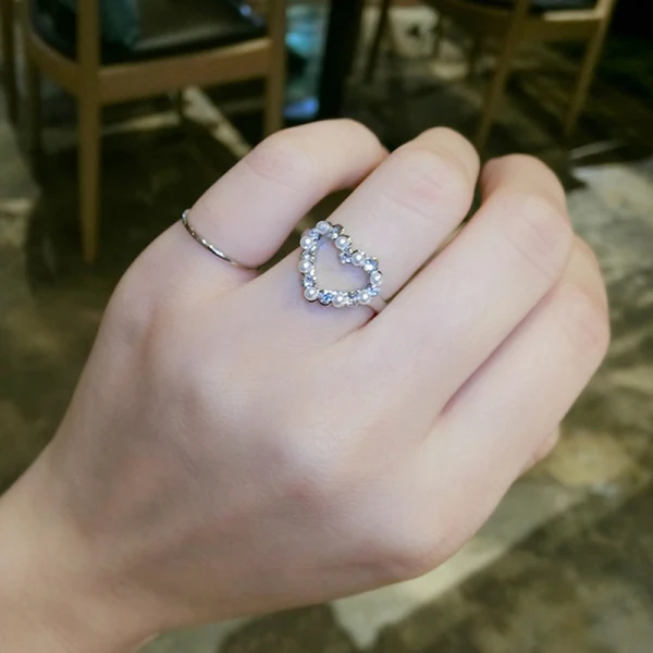Elegancka Srebrny Perła Rhinestone Praca Święto Pierścienie 2019 Akcesoria