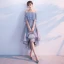 Glitter Argenté Robe De Cocktail 2017 De l'épaule Volants Asymétrique Robe De Ceremonie