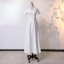 Simple Chic Ivoire Grande Taille Robe De Mariée 2020 V-Cou Princesse Manches Courtes Thé Longueur Fait main Perlage Perle Mariage