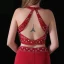 Sparkly 2 Piece Burgundy Evening Dresses  2017 Trumpet / Mermaid Halter Sleeveless Beading Crystal Rhinestone Satin Chiffon Backless Formal Dresses