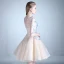 Chic / Beautiful Sky Blue Cocktail Dresses 2018 A-Line / Princess Tulle U-Neck Appliques Backless Beading Homecoming Cocktail Party Graduation Dresses