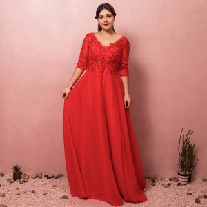 Luxury Gorgeous Red Plus Size Evening Dresses 2018 A Line Princess Lace Up V Neck Tulle Appliques Backless Beading Rhinestone Evening Party Prom Dresses