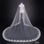 Chic / Beautiful White Wedding Tulle Lace Appliques Cathedral Train Wedding Veils 2018