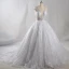 Sparkly Bling Bling White Chapel Train Wedding 2018 U-Neck Tulle Glitter Beading Crystal Sequins Ball Gown Wedding Dresses