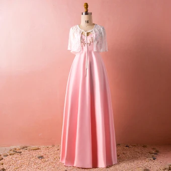 Chic Beautiful Candy Pink Plus Size Evening Dresses 2018 A Line Princess With Shawl V Neck Charmeuse Beading Crystal Evening Party Formal Dresses