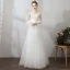 Modest / Simple White Evening Dresses  2019 A-Line / Princess Lace Tulle U-Neck Long Sleeve Appliques Backless Embroidered Honeymoon Resort Wear Summer Formal Dresses