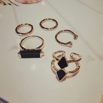 Modern Fashion Gold Damask Rings Set Metal Informal 5 Piece Rings 2019 Accessories