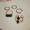 Mode Guld Damask Ringe sæt Metal Uformel 5-delt Ringe 2019 Accessories