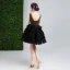 Chic / Beautiful Black Graduation Dresses 2017 A-Line / Princess V-Neck Lace Appliques Backless Beading Flower Homecoming Formal Dresses